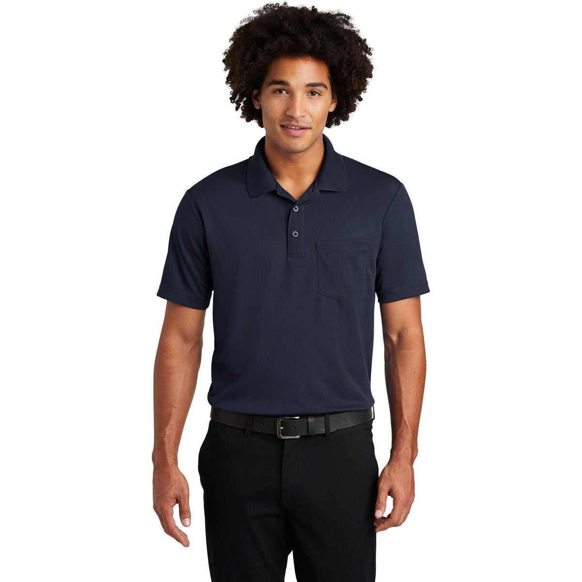 no-logo Sport-Tek PosiCharge RacerMesh Pocket Polo-Regular-Sport-Tek-True Navy-S-Thread Logic