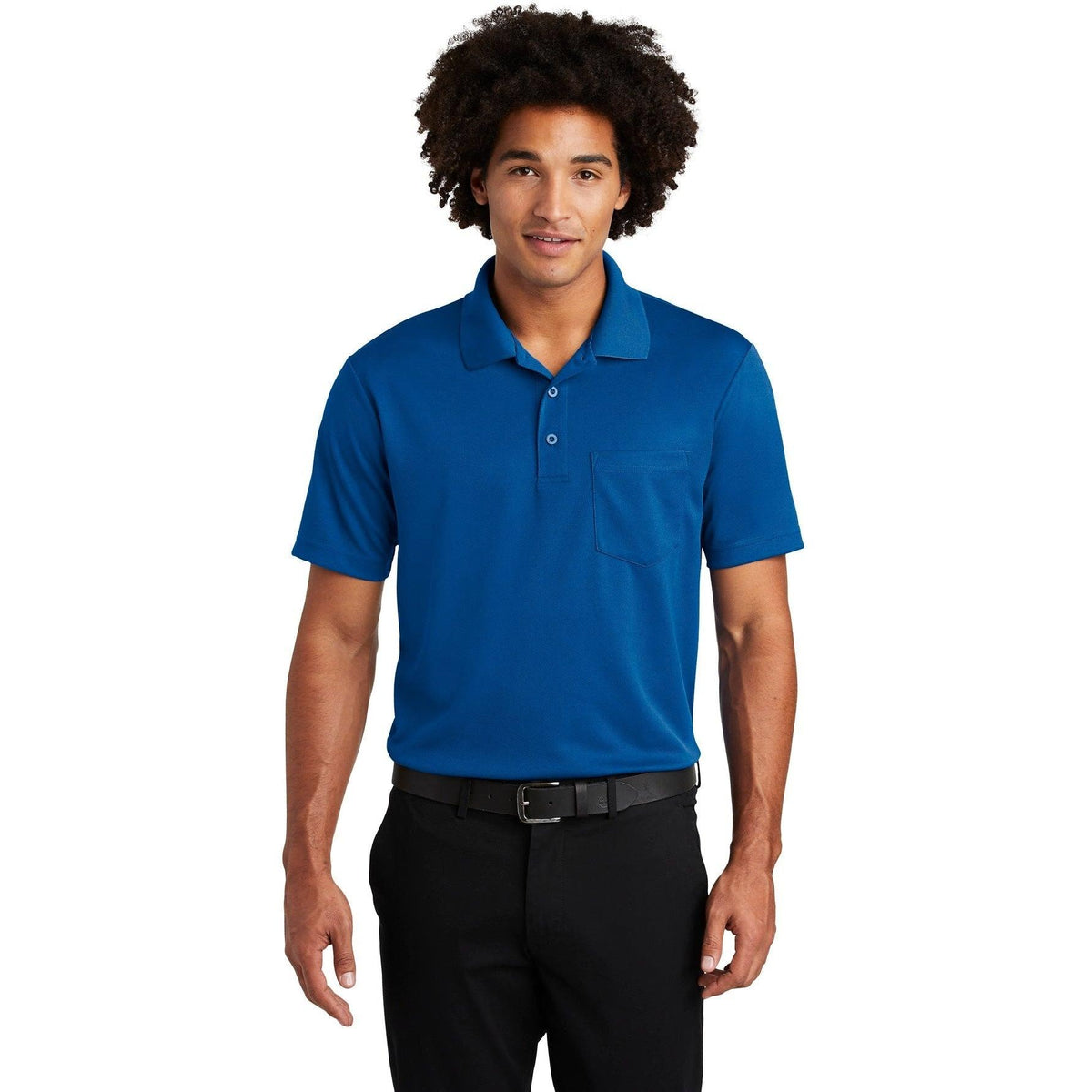 no-logo Sport-Tek PosiCharge RacerMesh Pocket Polo-Regular-Sport-Tek-True Royal-S-Thread Logic