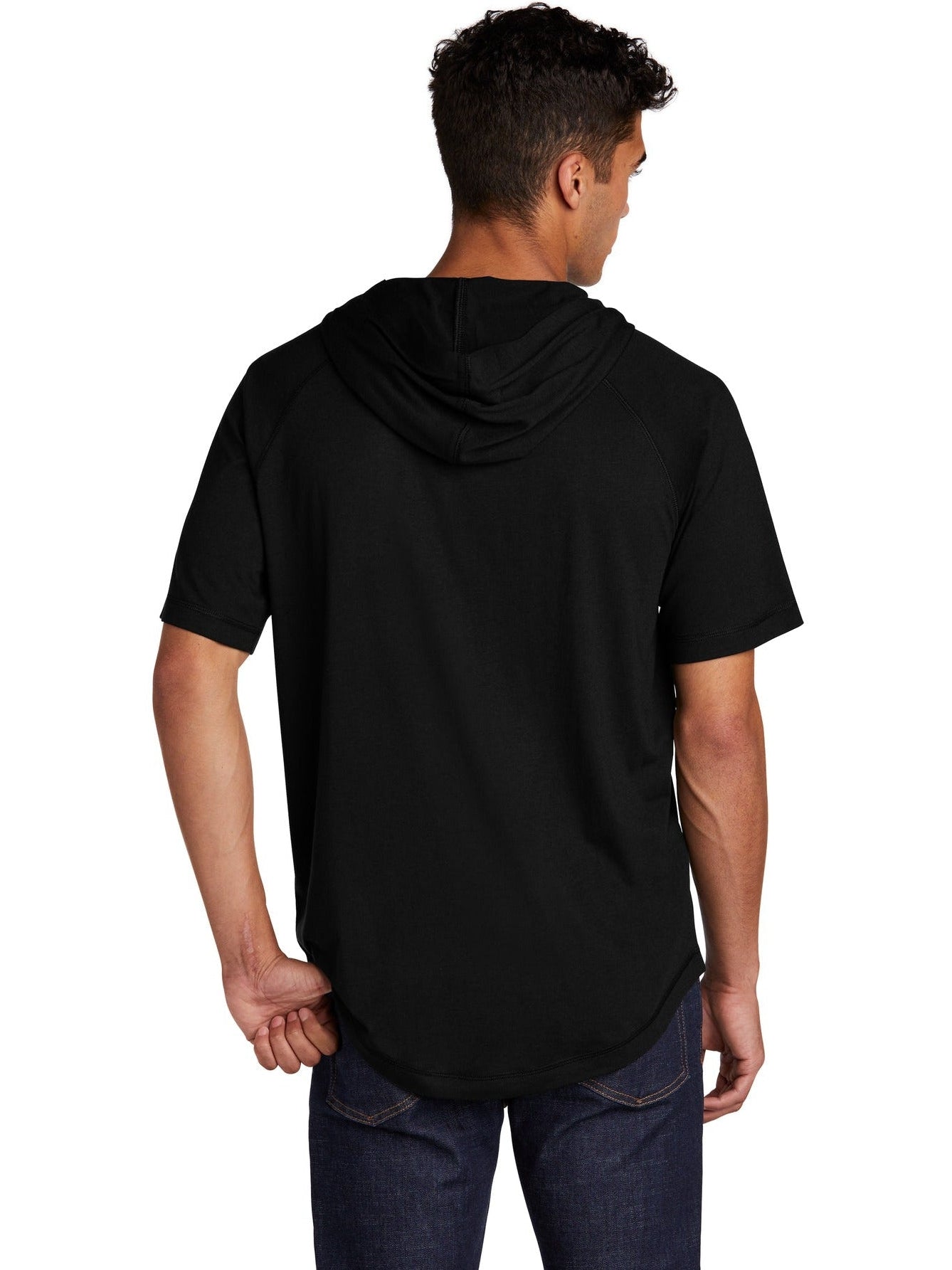 no-logo Sport-Tek PosiCharge Tri-Blend Wicking Short Sleeve Hoodie-Regular-Sport-Tek-Thread Logic