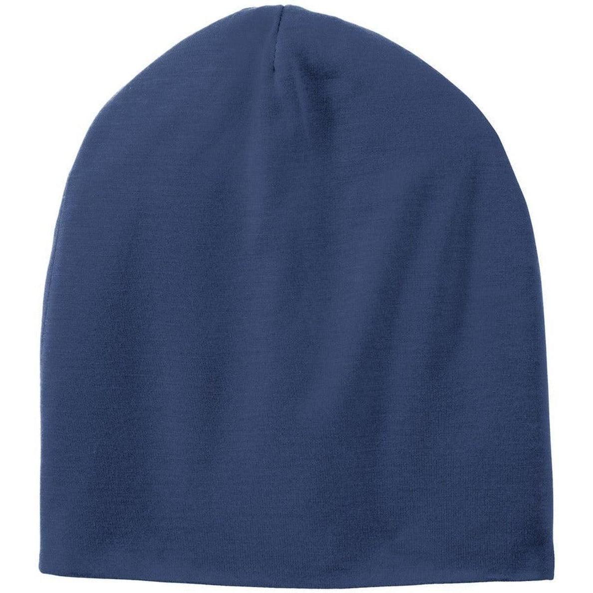 no-logo  Sport-Tek Posicharge Competitor Cotton Touch Jersey Knit Slouch Beanie-Active-Sport-Tek-True Navy-OSFA-Thread Logic 