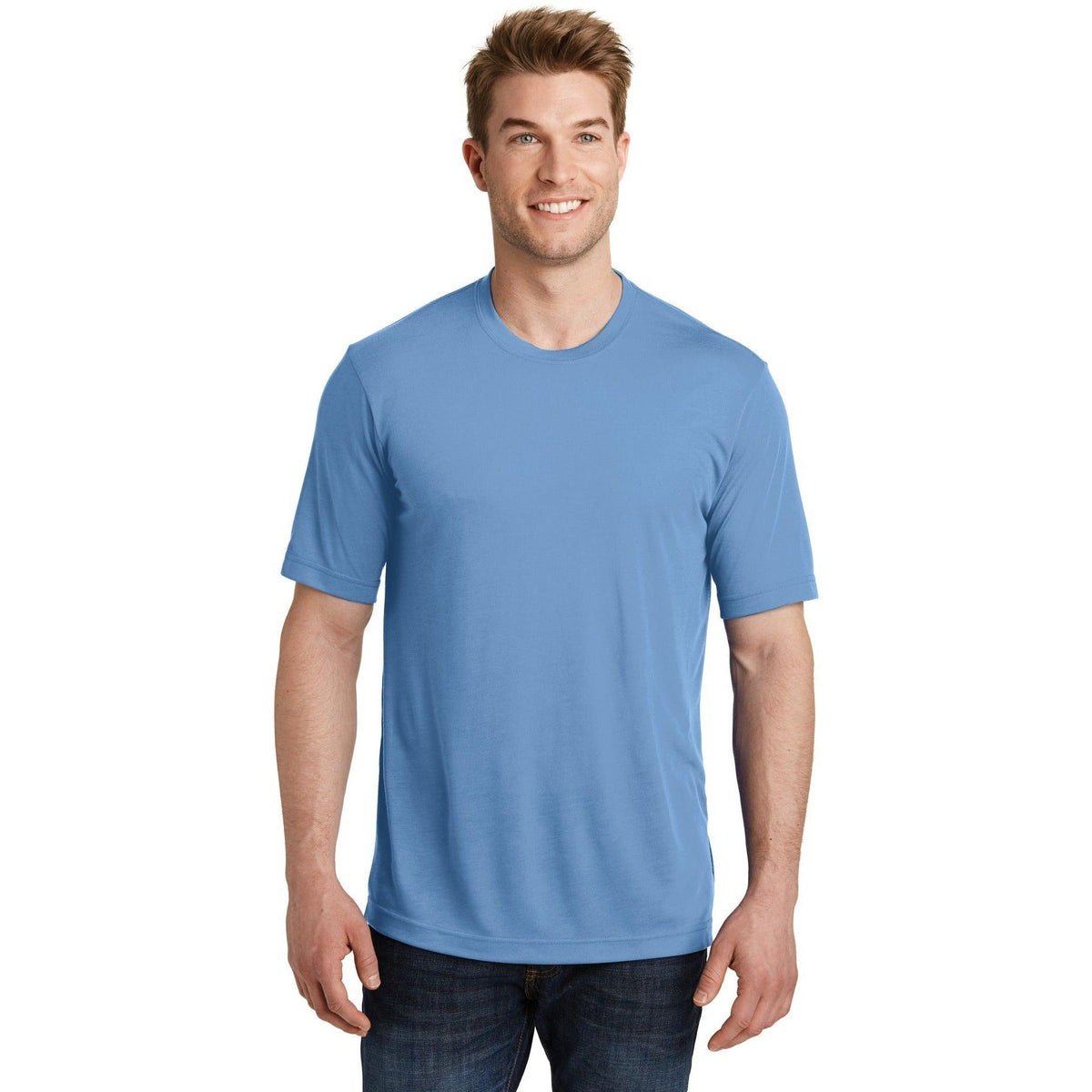 no-logo  Sport-Tek Posicharge Competitor Cotton Touch Tee-Regular-Sport-Tek-Carolina Blue-S-Thread Logic
