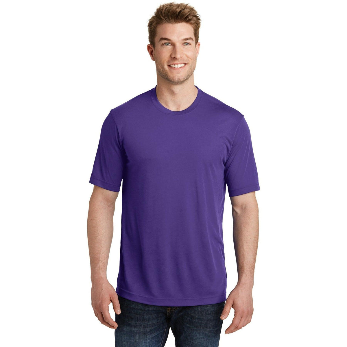 no-logo  Sport-Tek Posicharge Competitor Cotton Touch Tee-Regular-Sport-Tek-Purple-S-Thread Logic