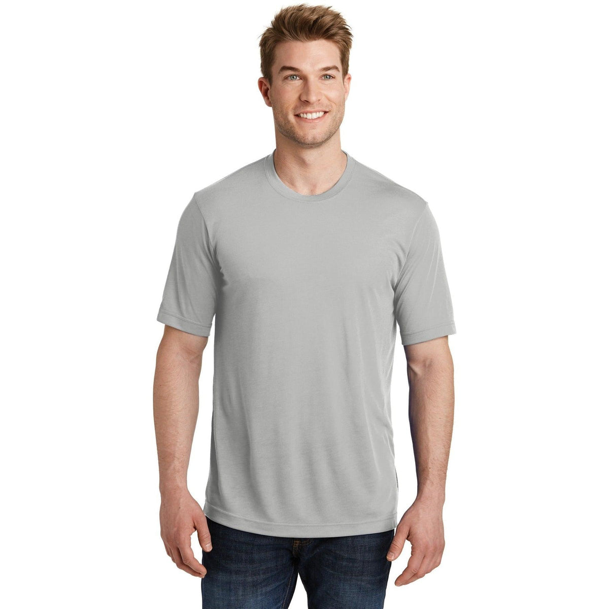 no-logo  Sport-Tek Posicharge Competitor Cotton Touch Tee-Regular-Sport-Tek-Silver-S-Thread Logic