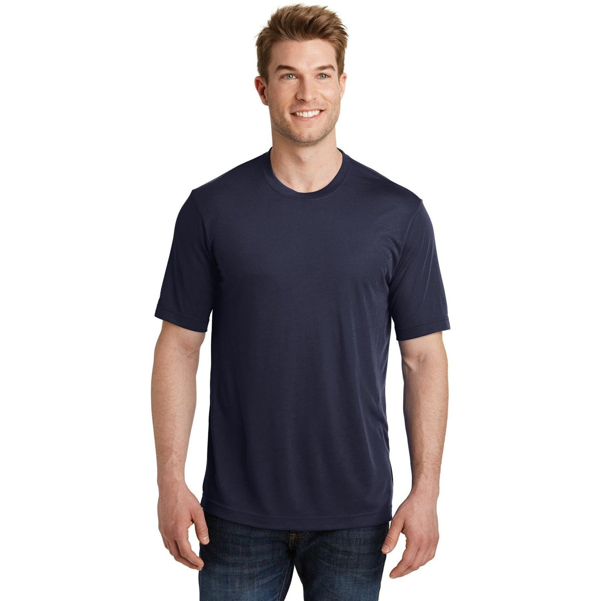 no-logo  Sport-Tek Posicharge Competitor Cotton Touch Tee-Regular-Sport-Tek-True Navy-S-Thread Logic