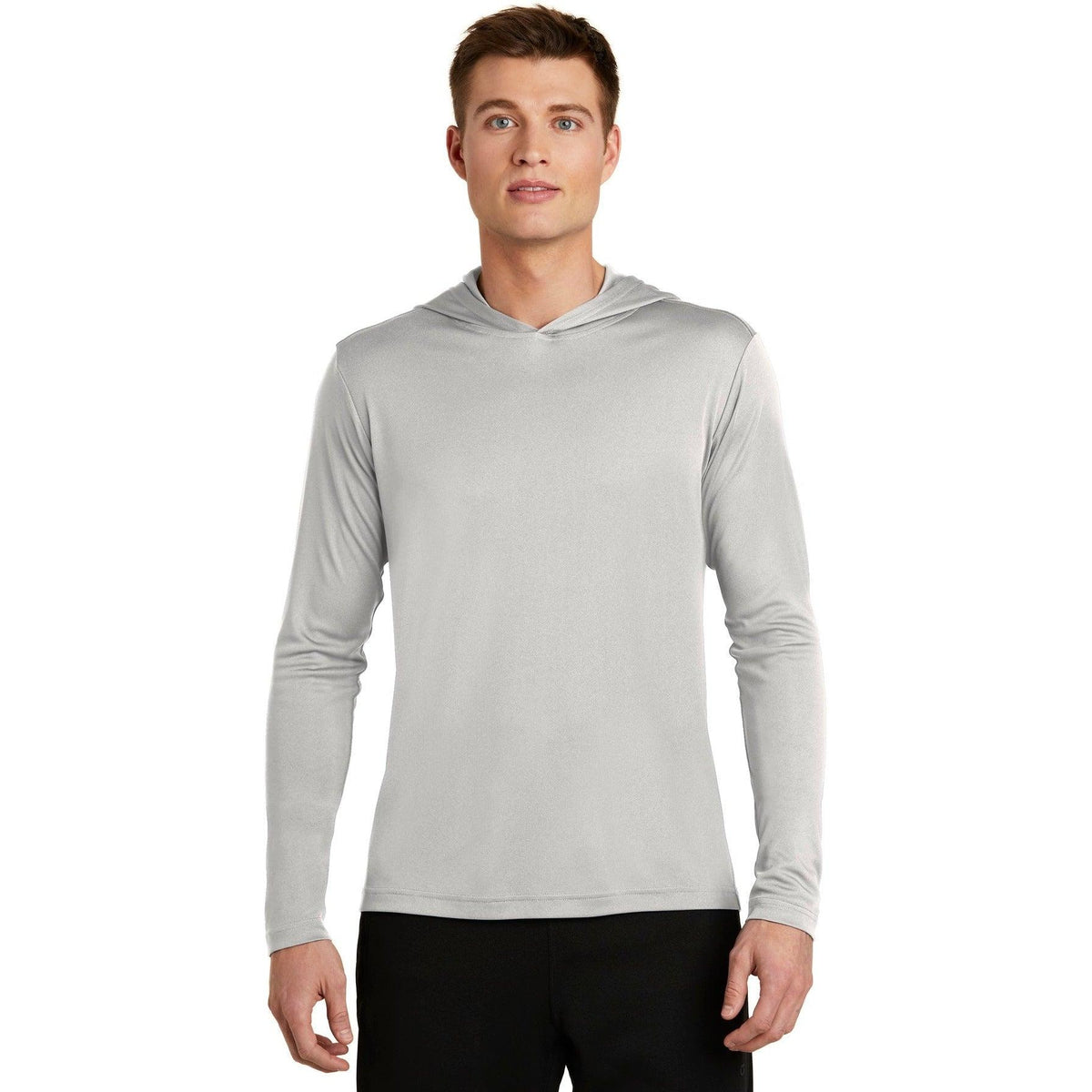 no-logo  Sport-Tek Posicharge Competitor Hooded Pullover-Regular-Sport-Tek-Silver-S-Thread Logic