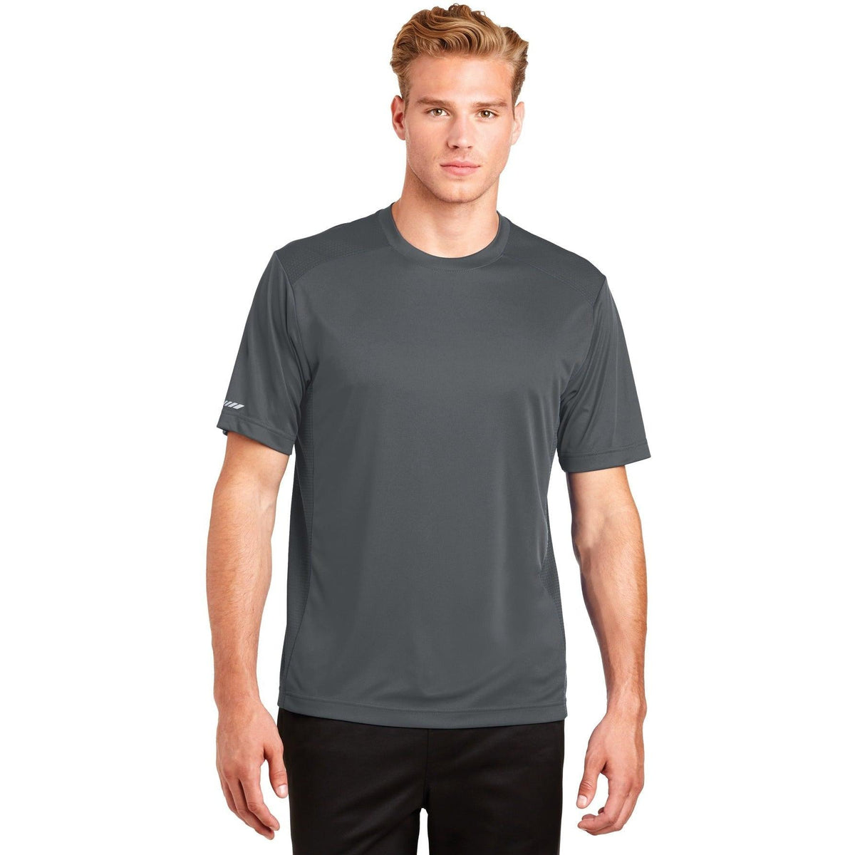 no-logo  Sport-Tek Posicharge Elevate Tee-Regular-Sport-Tek-Iron Grey-S-Thread Logic