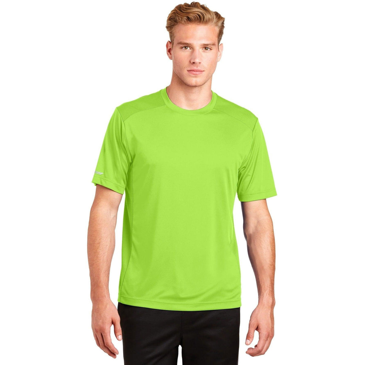 no-logo  Sport-Tek Posicharge Elevate Tee-Regular-Sport-Tek-Lime Shock-S-Thread Logic