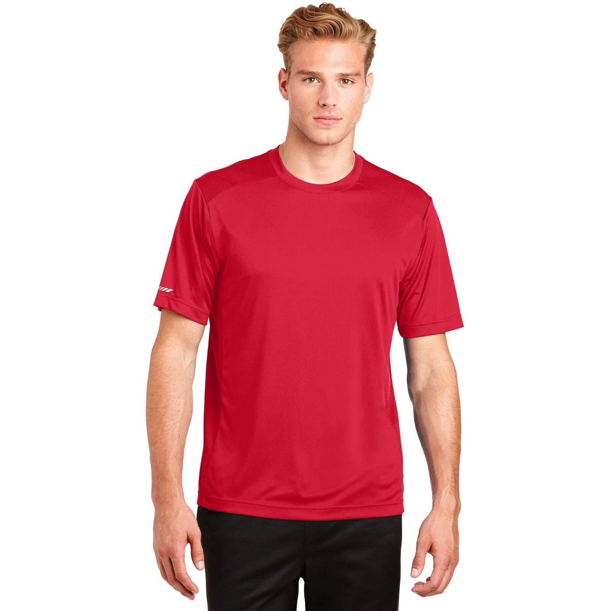 no-logo  Sport-Tek Posicharge Elevate Tee-Regular-Sport-Tek-True Red-S-Thread Logic