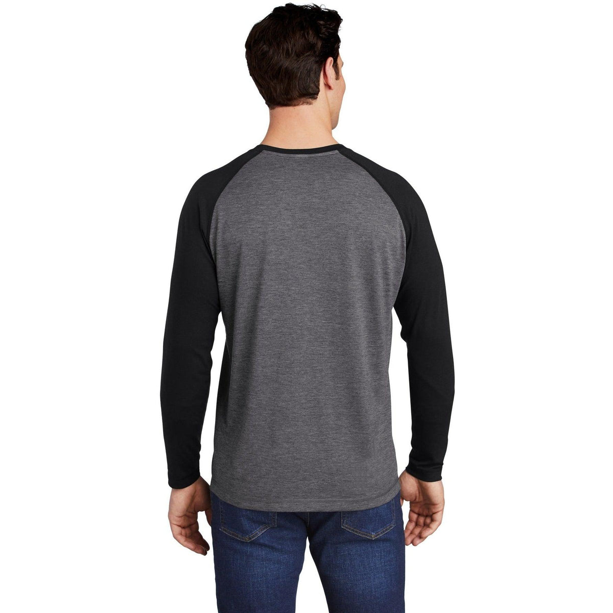 no-logo Sport-Tek Posicharge Long Sleeve Tri-Blend Wicking Raglan Tee-Regular-Sport-Tek-Thread Logic
