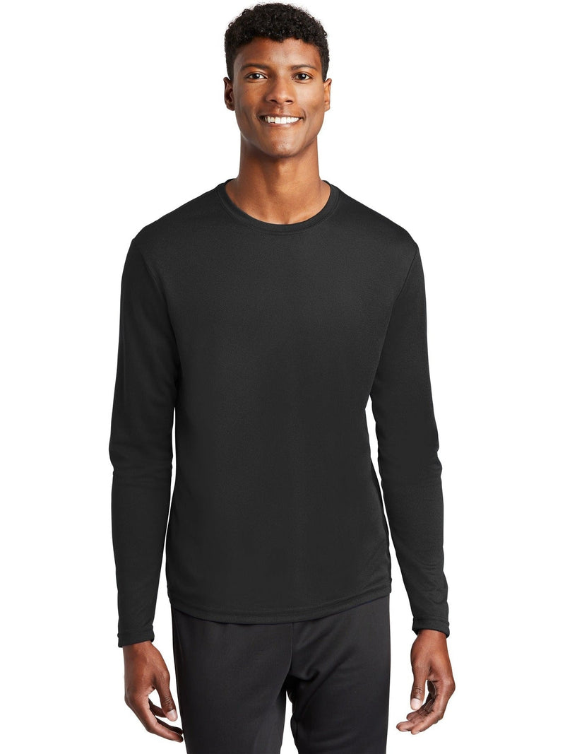  Sport-Tek Posicharge Racermesh Long Sleeve Tee-Regular-Sport-Tek-Black-S-Thread Logic