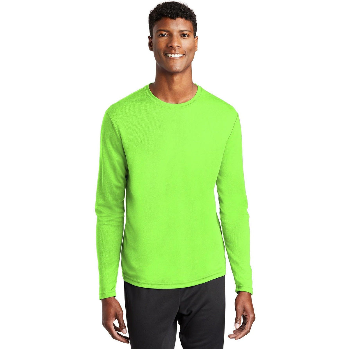 no-logo  Sport-Tek Posicharge Racermesh Long Sleeve Tee-Regular-Sport-Tek-Neon Green-S-Thread Logic
