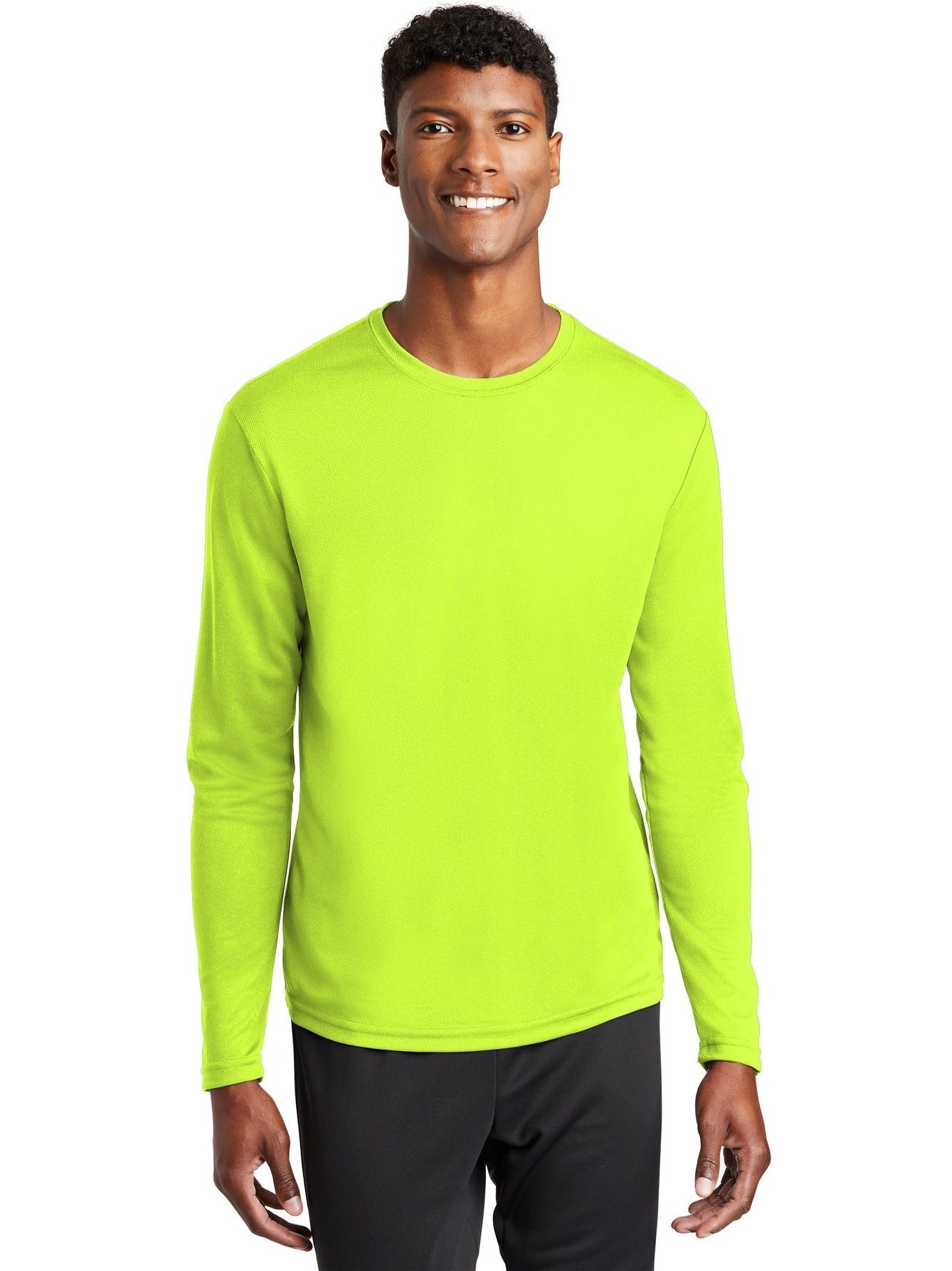  Sport-Tek Posicharge Racermesh Long Sleeve Tee-Regular-Sport-Tek-Neon Yellow-S-Thread Logic