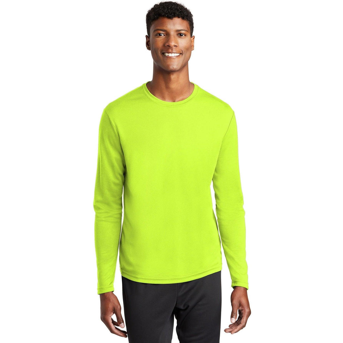 no-logo  Sport-Tek Posicharge Racermesh Long Sleeve Tee-Regular-Sport-Tek-Neon Yellow-S-Thread Logic