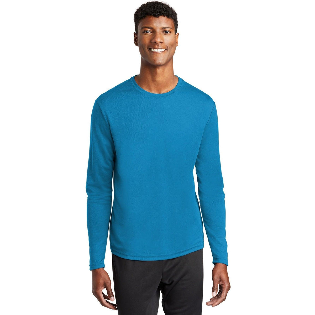 no-logo  Sport-Tek Posicharge Racermesh Long Sleeve Tee-Regular-Sport-Tek-Pond Blue-S-Thread Logic
