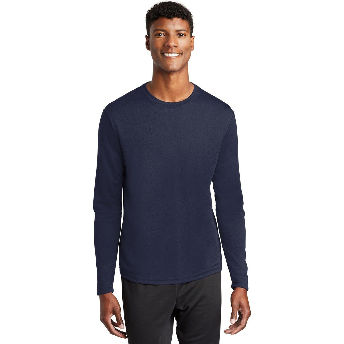 no-logo  Sport-Tek Posicharge Racermesh Long Sleeve Tee-Regular-Sport-Tek-True Navy-S-Thread Logic