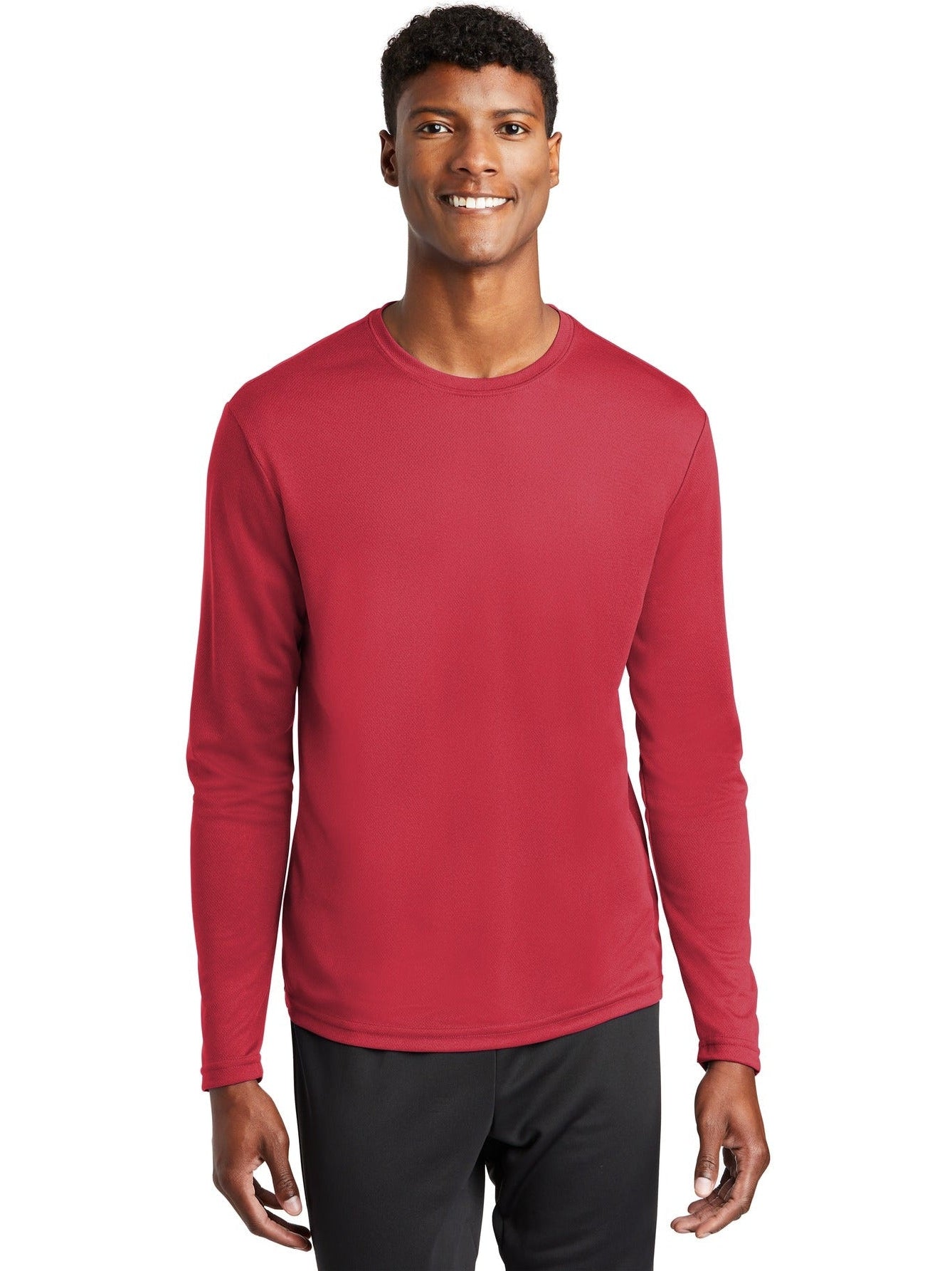 Sport-Tek Posicharge Racermesh Long Sleeve Tee-Regular-Sport-Tek-True Red-S-Thread Logic