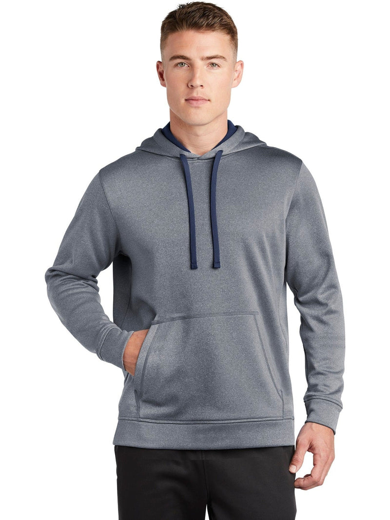  Sport-Tek Posicharge Sport-Wick Heather Fleece Hooded Pullover-Regular-Sport-Tek-True Navy Heather-S-Thread Logic