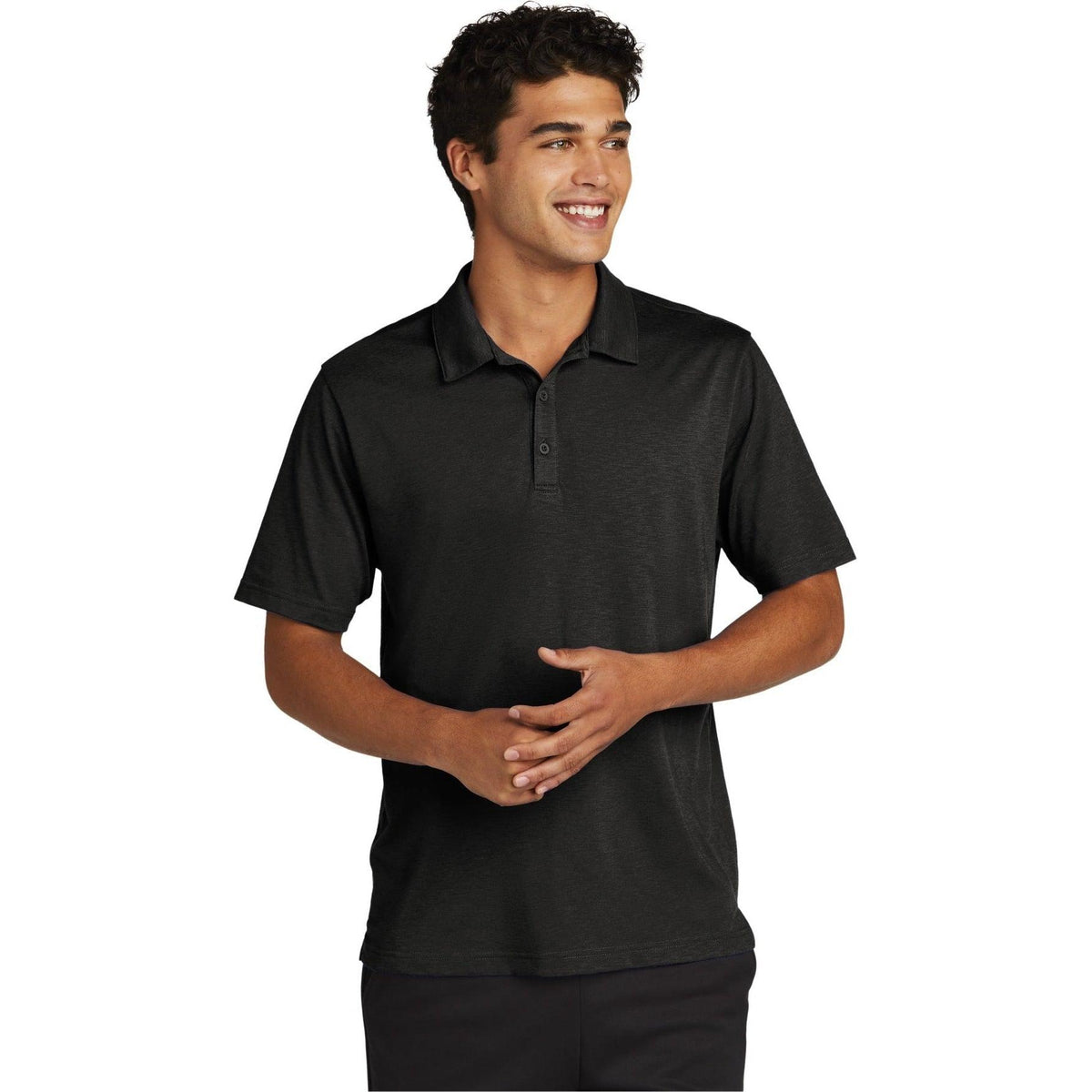logo-left  Sport-Tek Posicharge Strive Polo-Regular-Sport-Tek-Black-S-Thread Logic