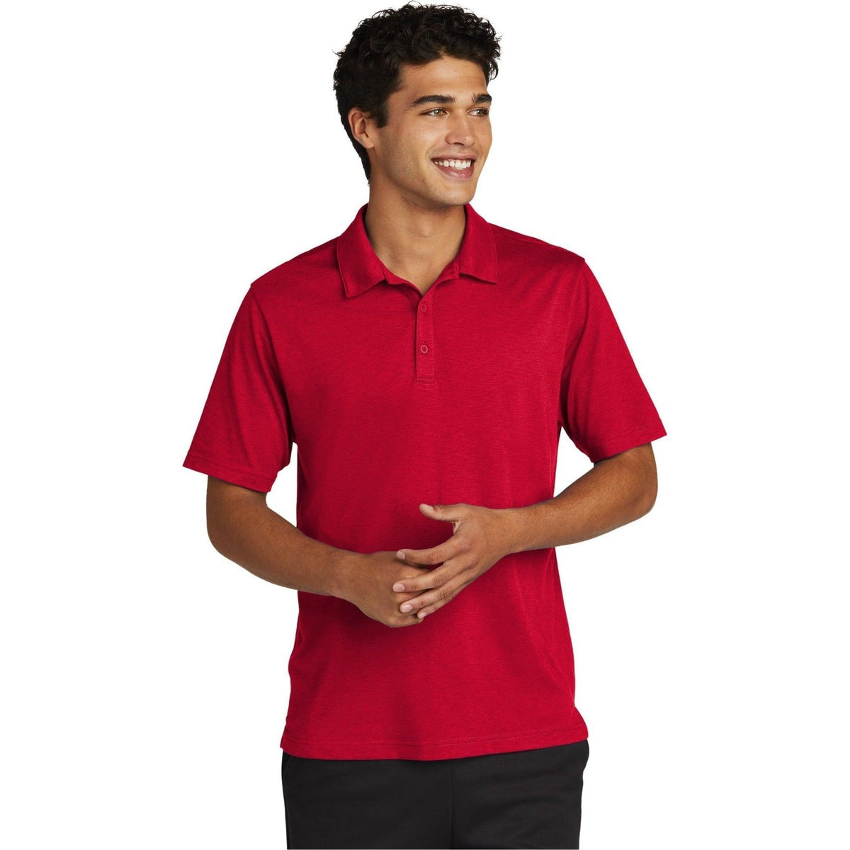 logo-left  Sport-Tek Posicharge Strive Polo-Regular-Sport-Tek-Deep Red-S-Thread Logic
