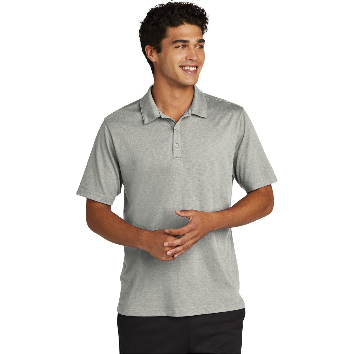 logo-left  Sport-Tek Posicharge Strive Polo-Regular-Sport-Tek-Silver-S-Thread Logic