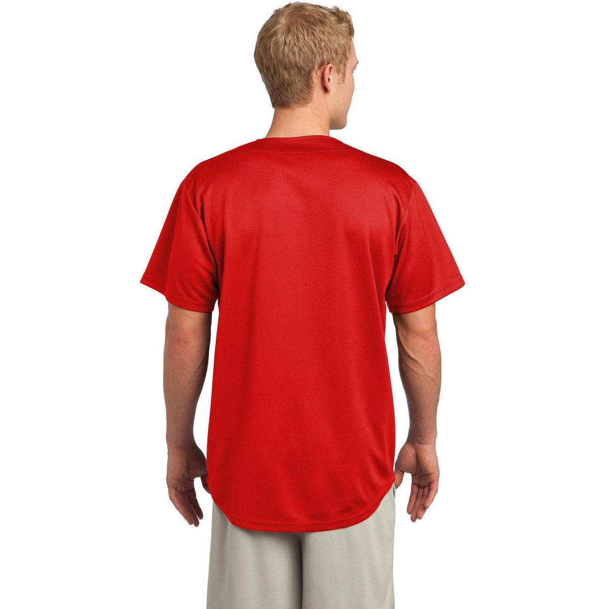 no-logo Sport-Tek Posicharge Tough Mesh Full-Button Jersey-Regular-Sport-Tek-Thread Logic