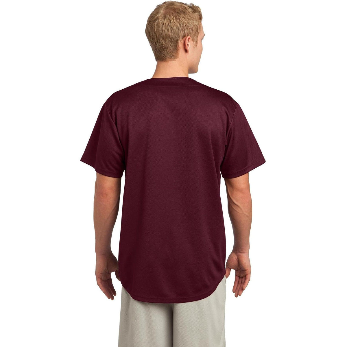 no-logo Sport-Tek Posicharge Tough Mesh Full-Button Jersey-Regular-Sport-Tek-Thread Logic