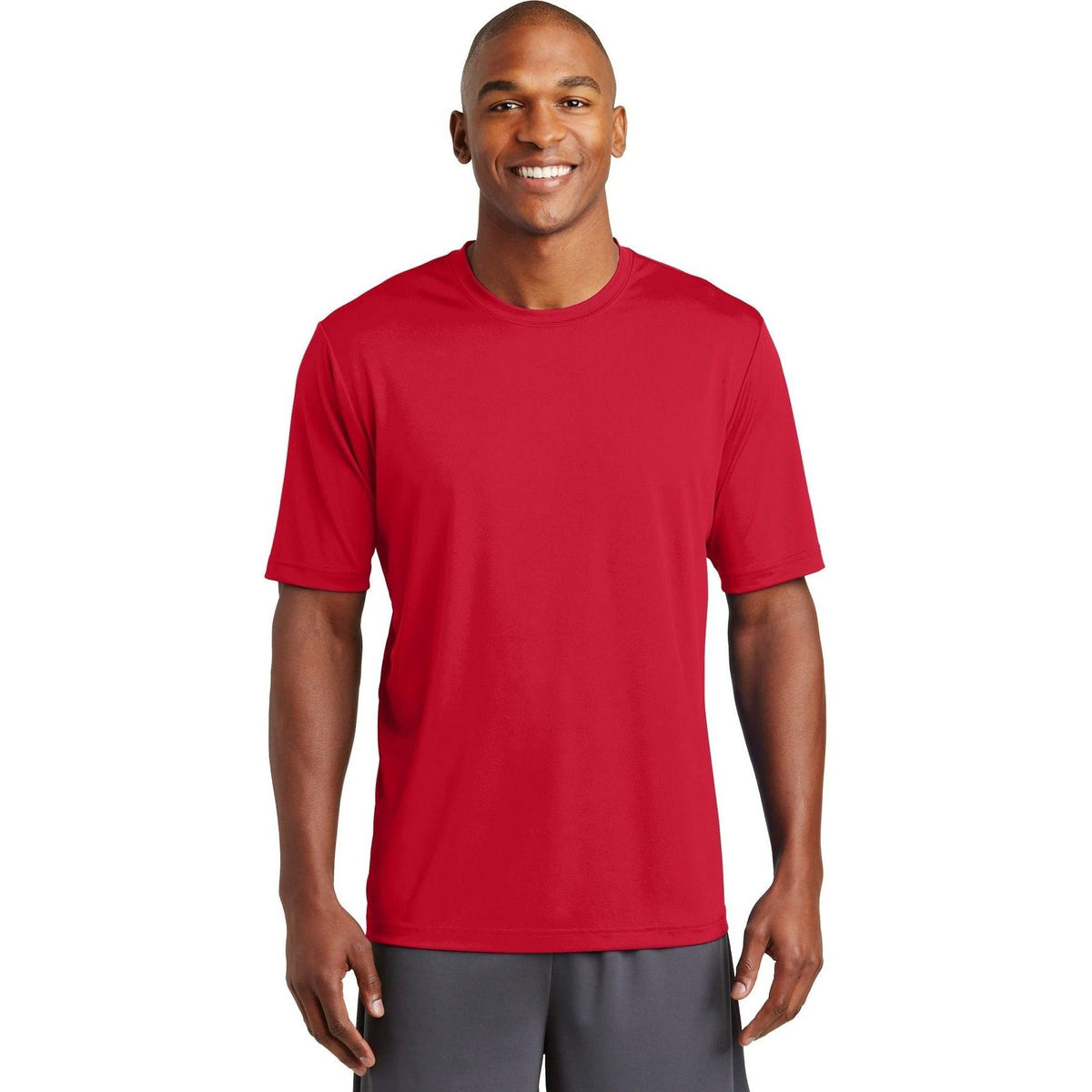 no-logo  Sport-Tek Posicharge Tough Tee-Regular-Sport-Tek-Deep Red-S-Thread Logic