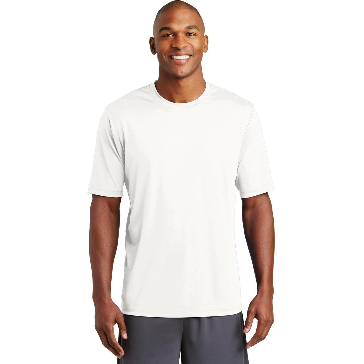 no-logo  Sport-Tek Posicharge Tough Tee-Regular-Sport-Tek-White-S-Thread Logic