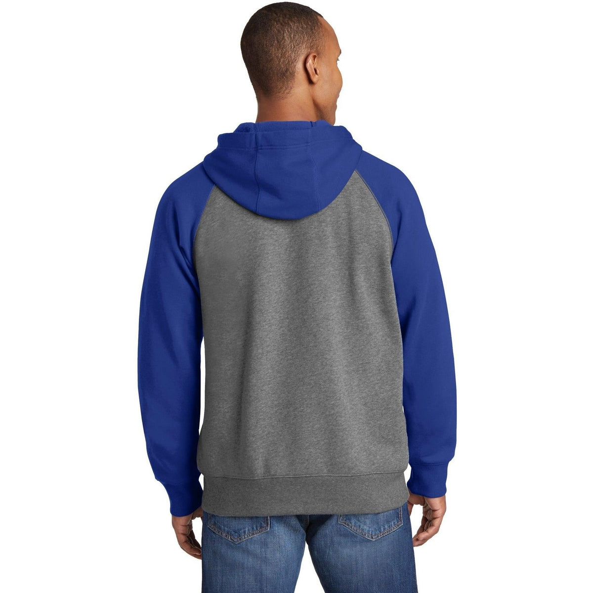 no-logo Sport-Tek Raglan Colorblock Full-Zip Hooded Fleece Jacket-Regular-Sport-Tek-Thread Logic