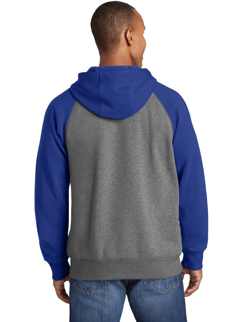 no-logo Sport-Tek Raglan Colorblock Full-Zip Hooded Fleece Jacket-Regular-Sport-Tek-Thread Logic