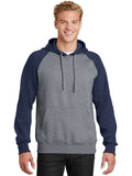  Sport-Tek Raglan Colorblock Pullover Hooded Sweatshirt-Regular-Sport-Tek-True Navy/Vintage Heather-S-Thread Logic