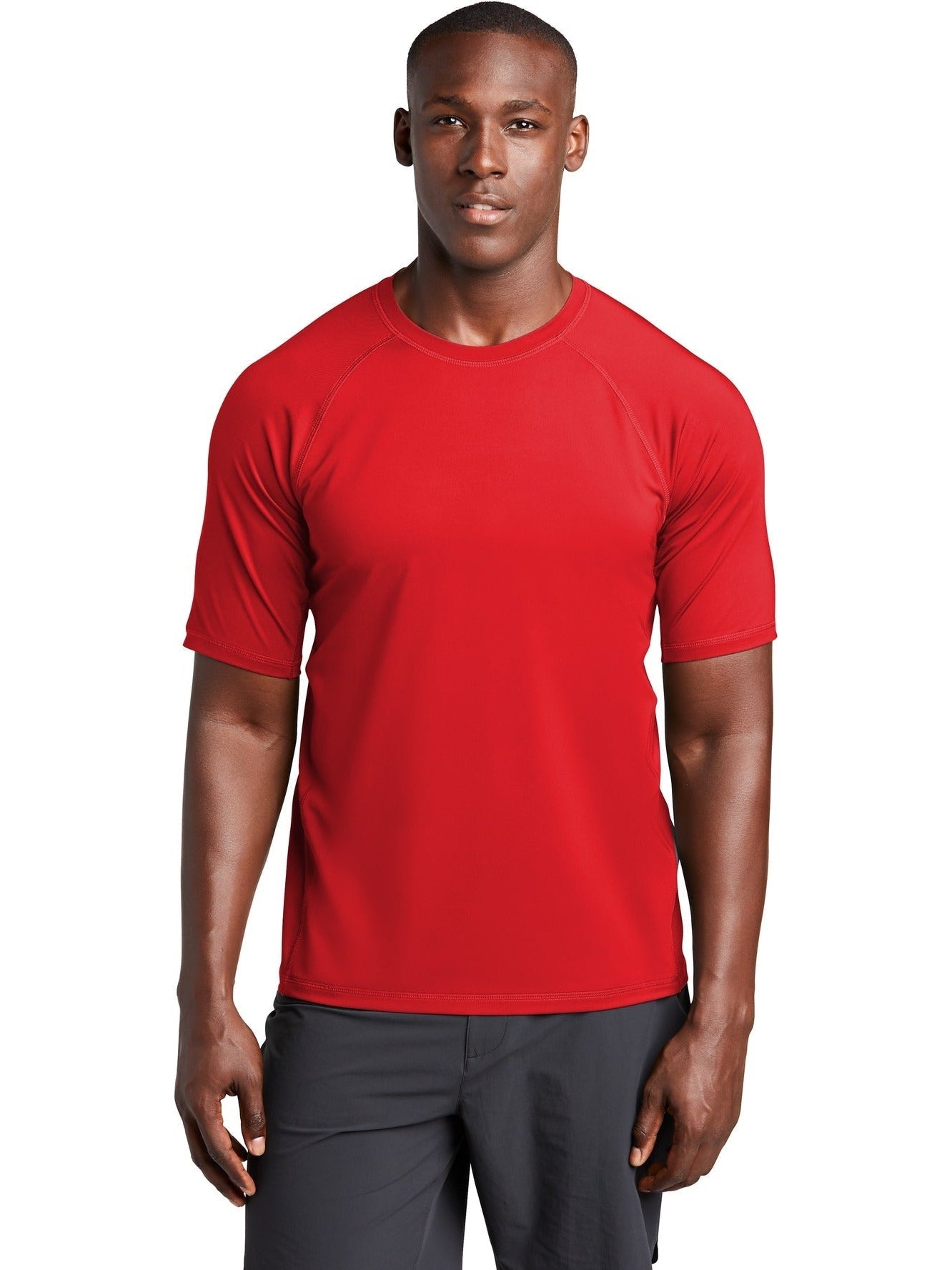  Sport-Tek Rashguard Tee-Regular-Sport-Tek-True Red-S-Thread Logic
