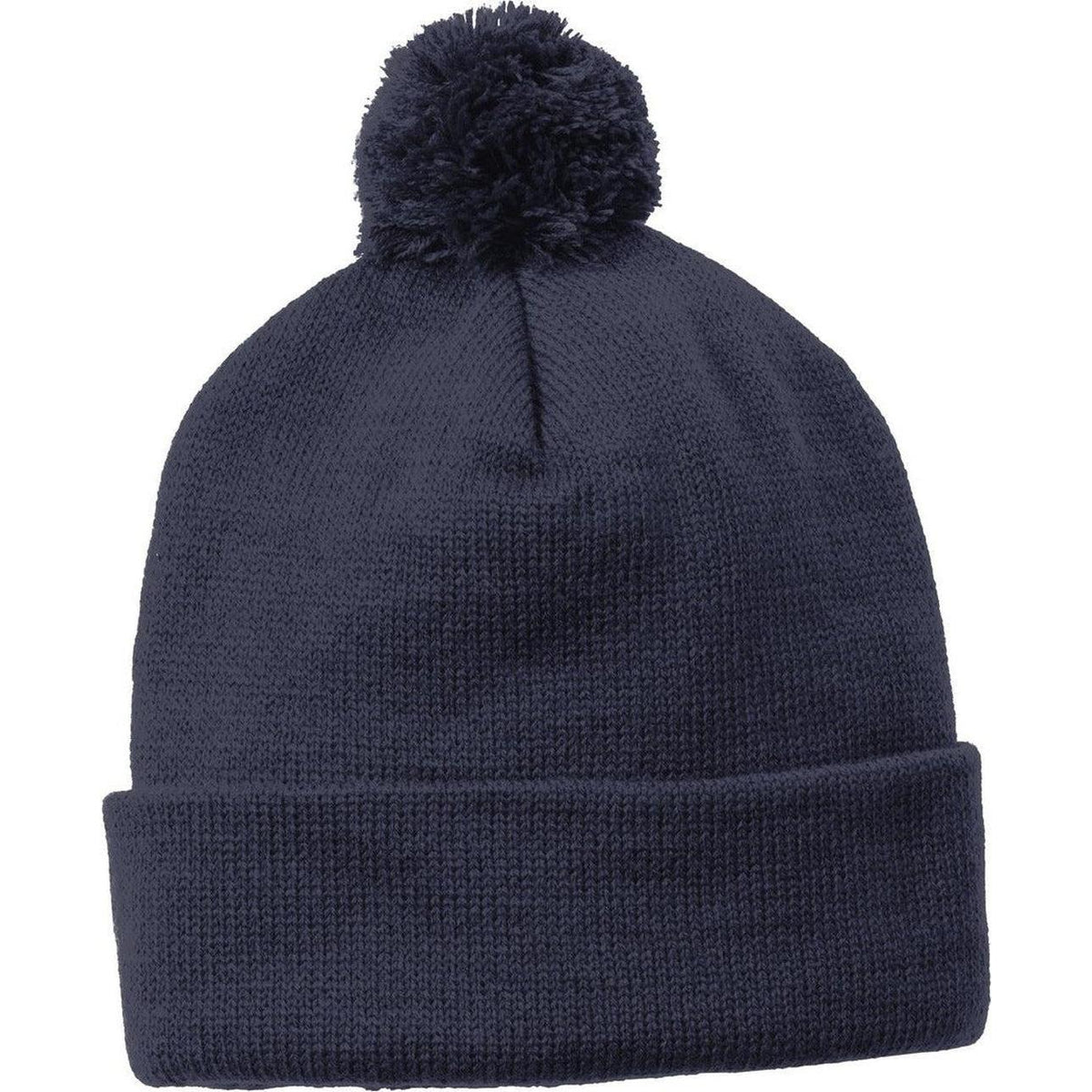 no-logo Sport-Tek Solid Pom Pom Beanie 