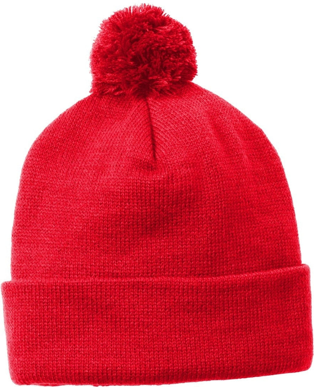 Sport-Tek Solid Pom Pom Beanie 