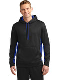  Sport-Tek Sport-Wick Fleece Colorblock Hooded Pullover-Regular-Sport-Tek-Black/True Royal-S-Thread Logic