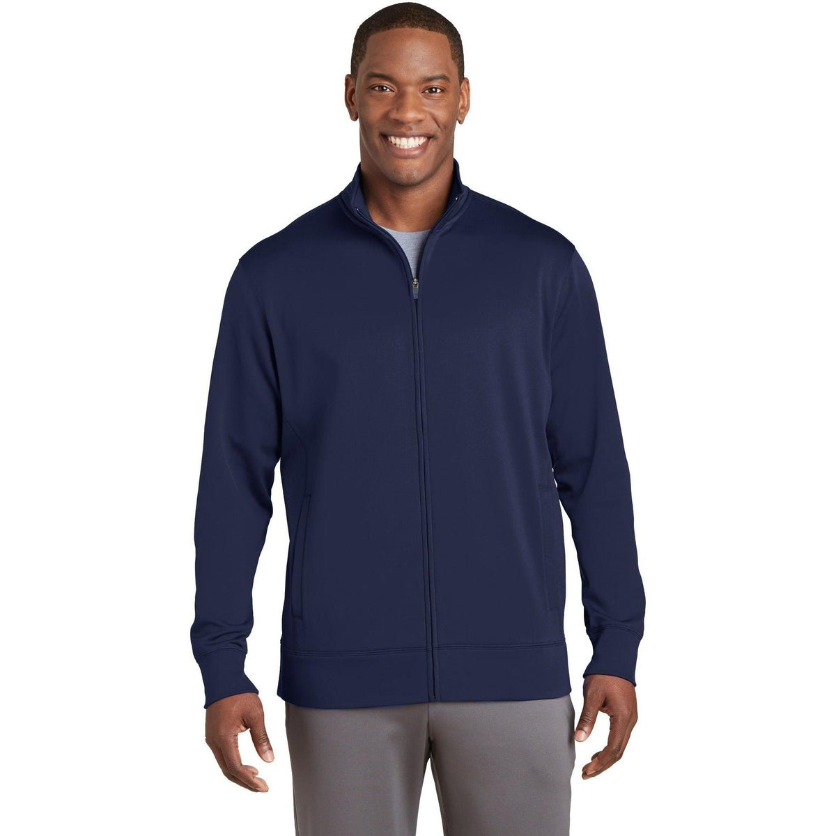 no-logo  Sport-Tek Sport-Wick Fleece Full-Zip Jacket-Regular-Sport-Tek-Navy-S-Thread Logic