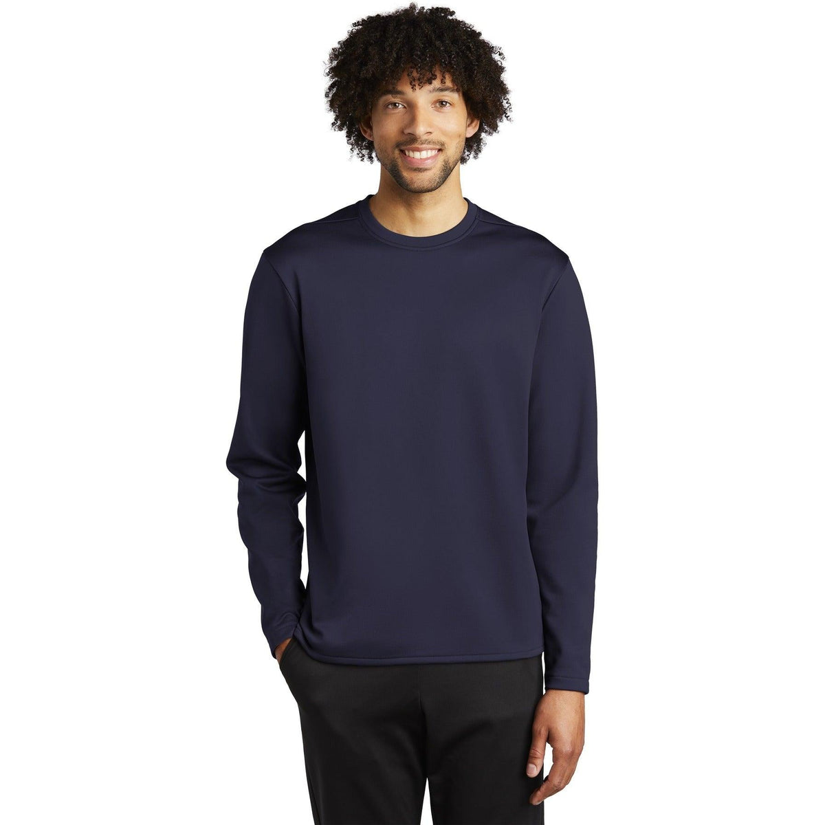 logo-left CLOSEOUT - Sport-Tek Sport-Wick Fleece Pullover Crew-Crewnecks-Sport-Tek-Navy-S-Thread Logic