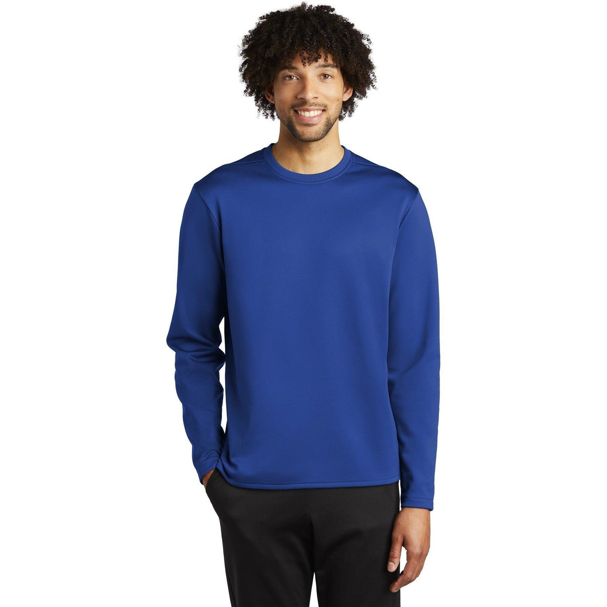 logo-left CLOSEOUT - Sport-Tek Sport-Wick Fleece Pullover Crew-Crewnecks-Sport-Tek-True Royal-S-Thread Logic
