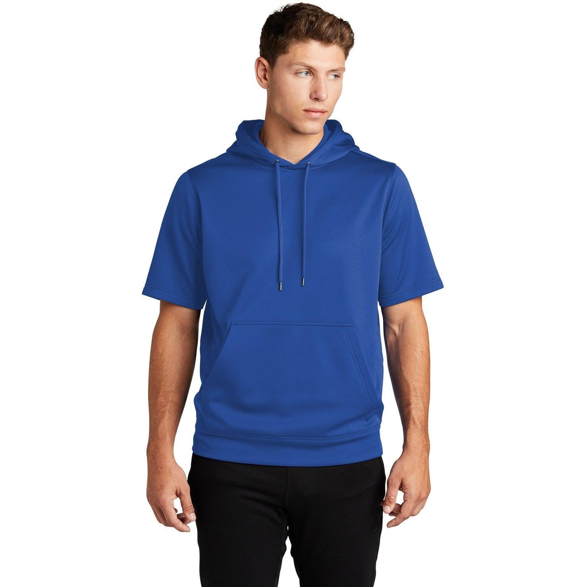 no-logo  Sport-Tek Sport-Wick Fleece Short Sleeve Hooded Pullover-Regular-Sport-Tek-True Royal-S-Thread Logic