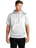  Sport-Tek Sport-Wick Fleece Short Sleeve Hooded Pullover-Regular-Sport-Tek-White-S-Thread Logic
