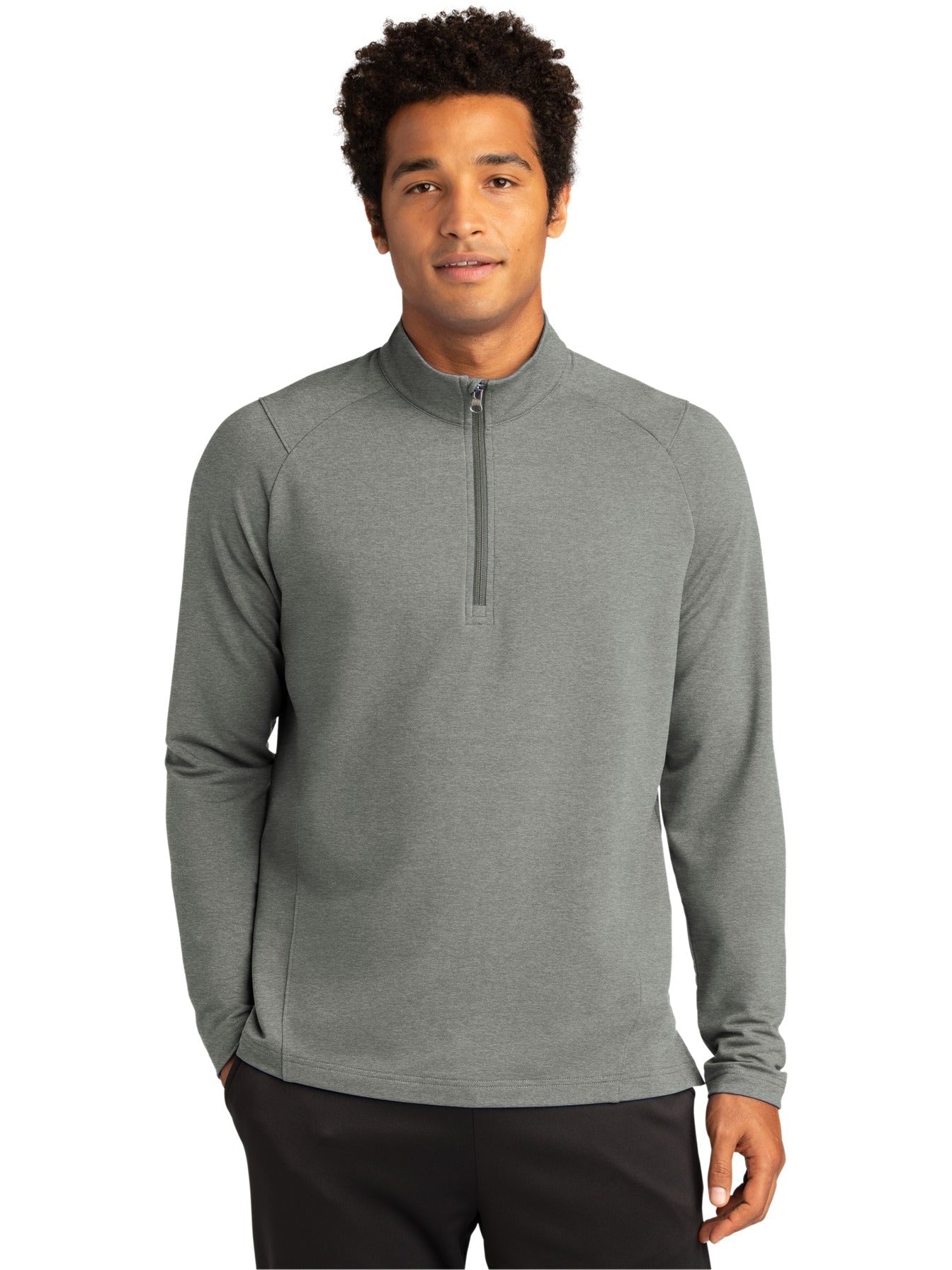  Sport-Tek Sport-Wick Flex Fleece 1/4-Zip-Regular-Sport-Tek-Light Grey Heather-S-Thread Logic