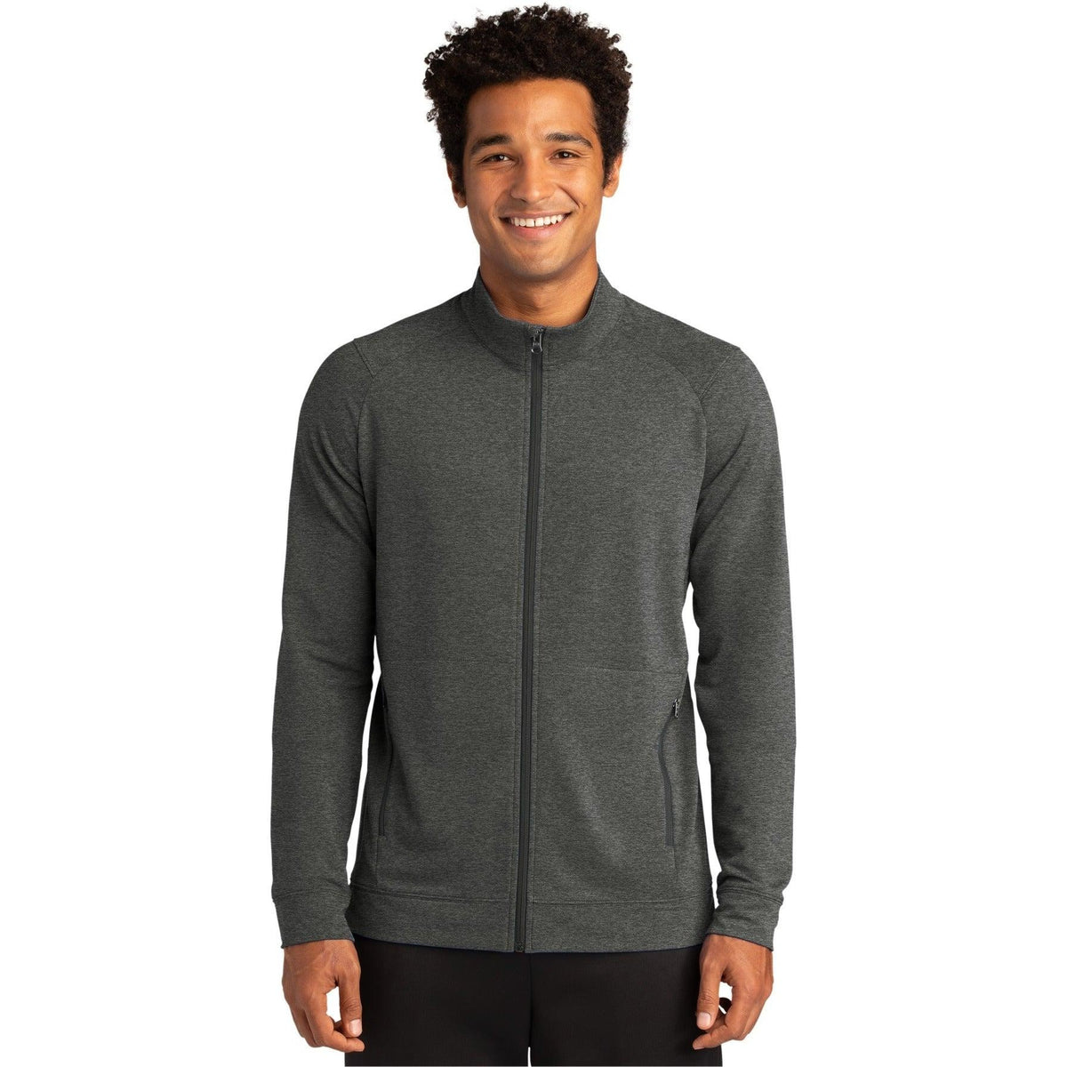 no-logo  Sport-Tek Sport-Wick Flex Fleece Full-Zip-Regular-Sport-Tek-Dark Grey Heather-S-Thread Logic