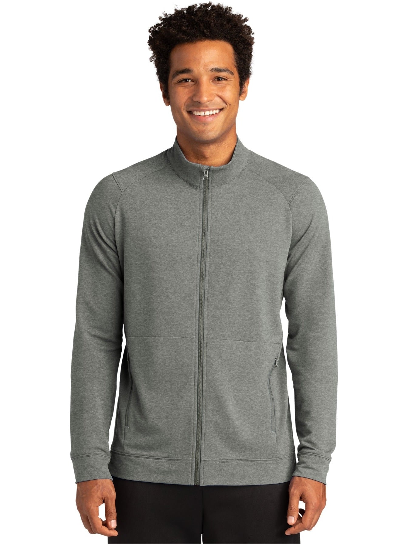  Sport-Tek Sport-Wick Flex Fleece Full-Zip-Regular-Sport-Tek-Light Grey Heather-S-Thread Logic