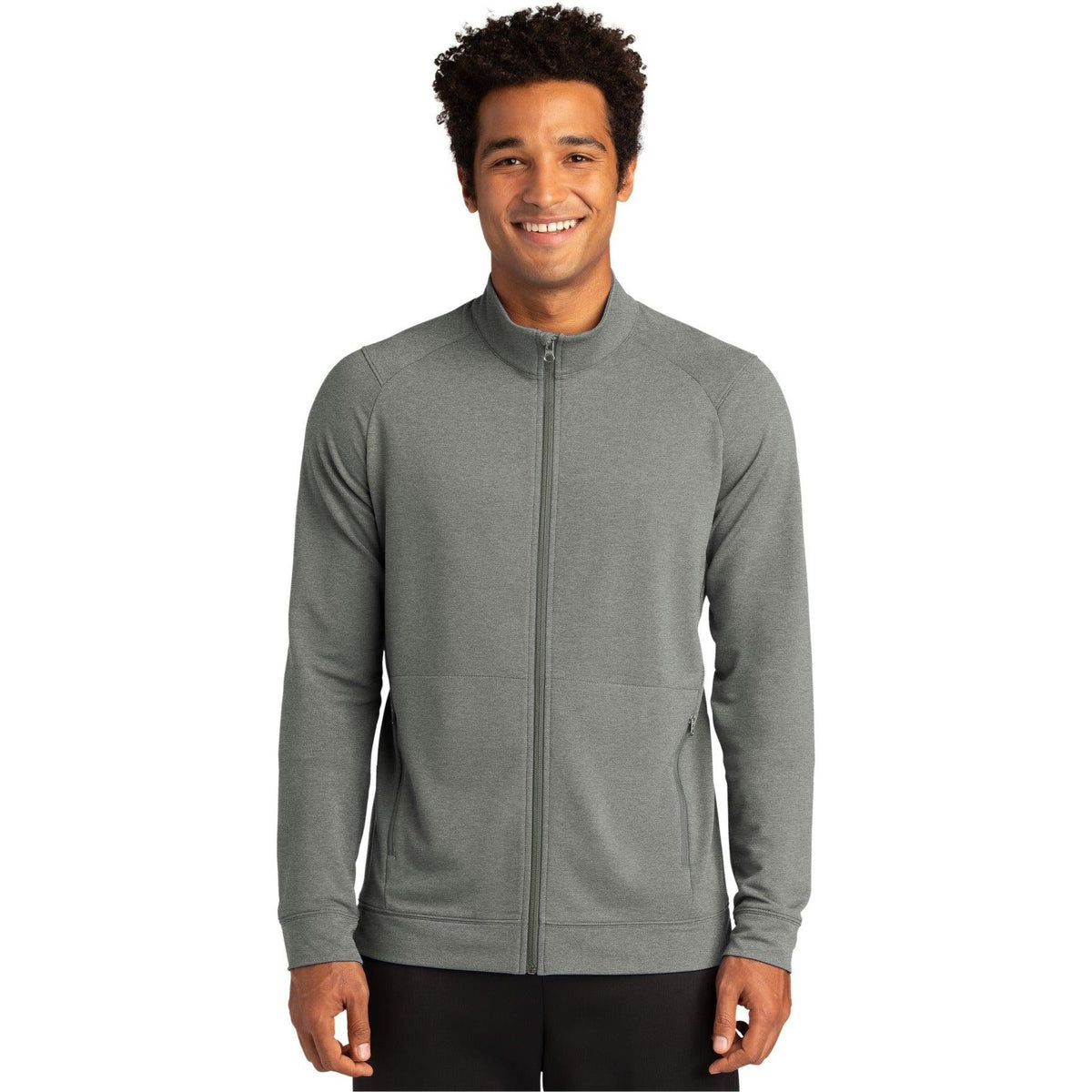 no-logo  Sport-Tek Sport-Wick Flex Fleece Full-Zip-Regular-Sport-Tek-Light Grey Heather-S-Thread Logic