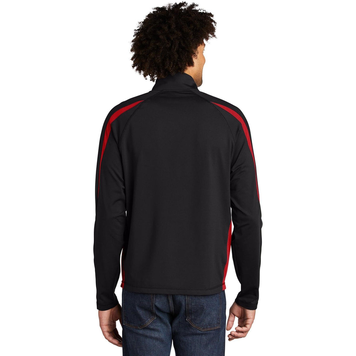 no-logo Sport-Tek Sport-Wick Stretch 1/2 Zip Colorblock-Quarter Zips-Sport-Tek-Thread Logic