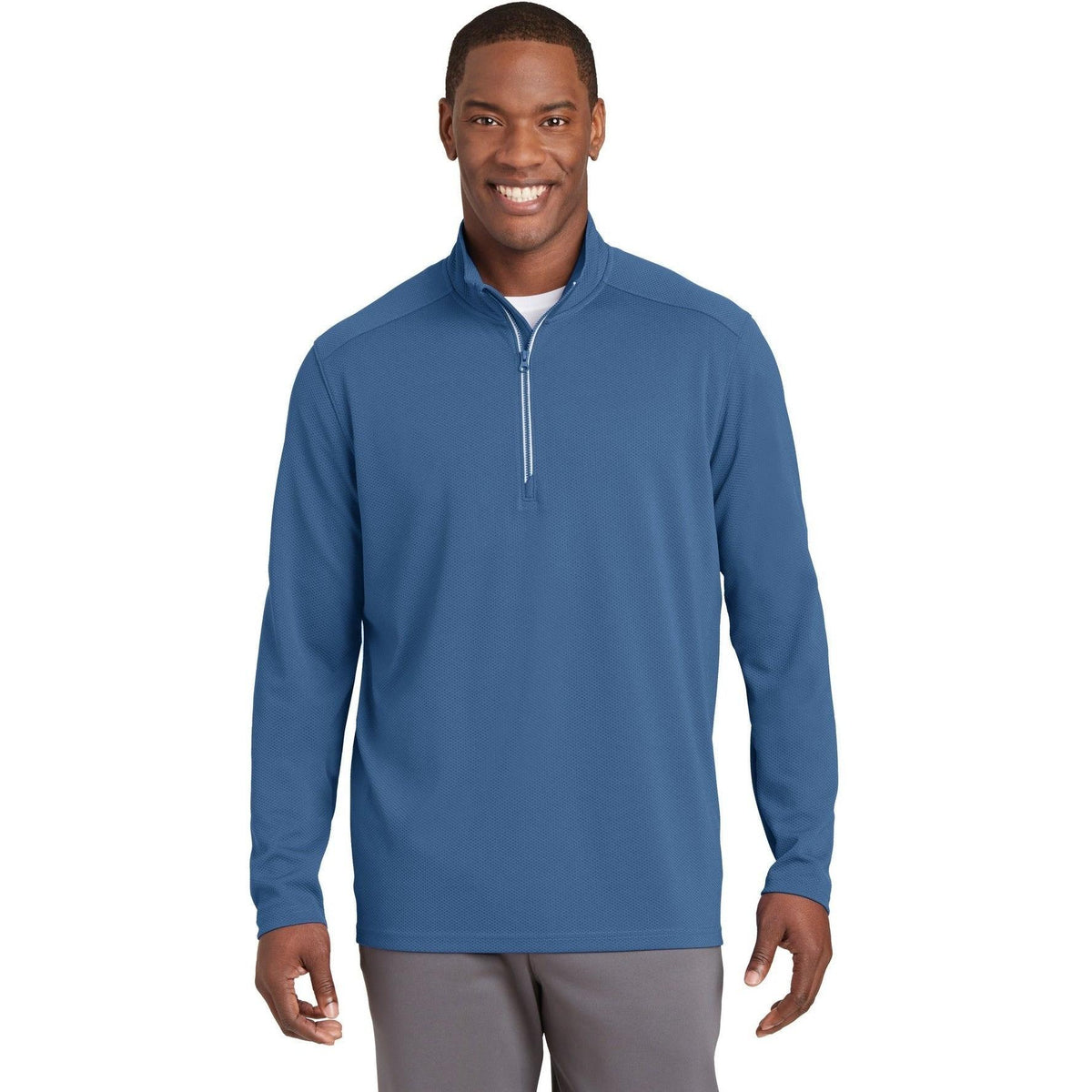 no-logo  Sport-Tek Sport-Wick Textured 1/4-Zip Pullover-Regular-Sport-Tek-Dawn Blue-S-Thread Logic
