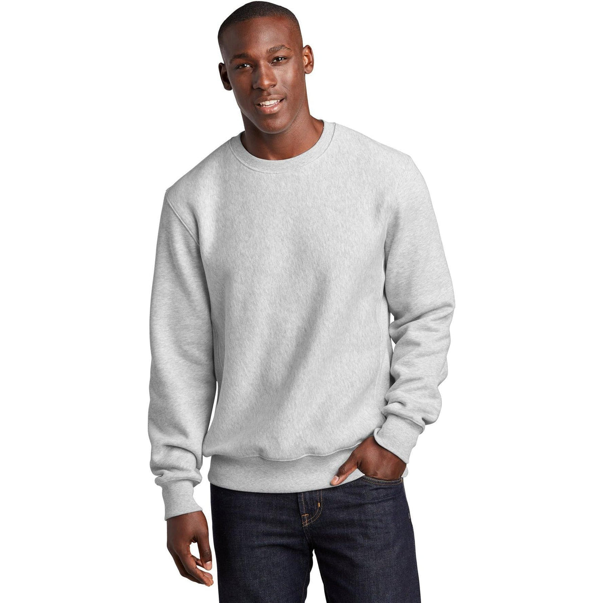 logo-left Sport-Tek Super Heavyweight Crewneck-Crewnecks-Sport-Tek-Athletic Heather-XS-Thread Logic