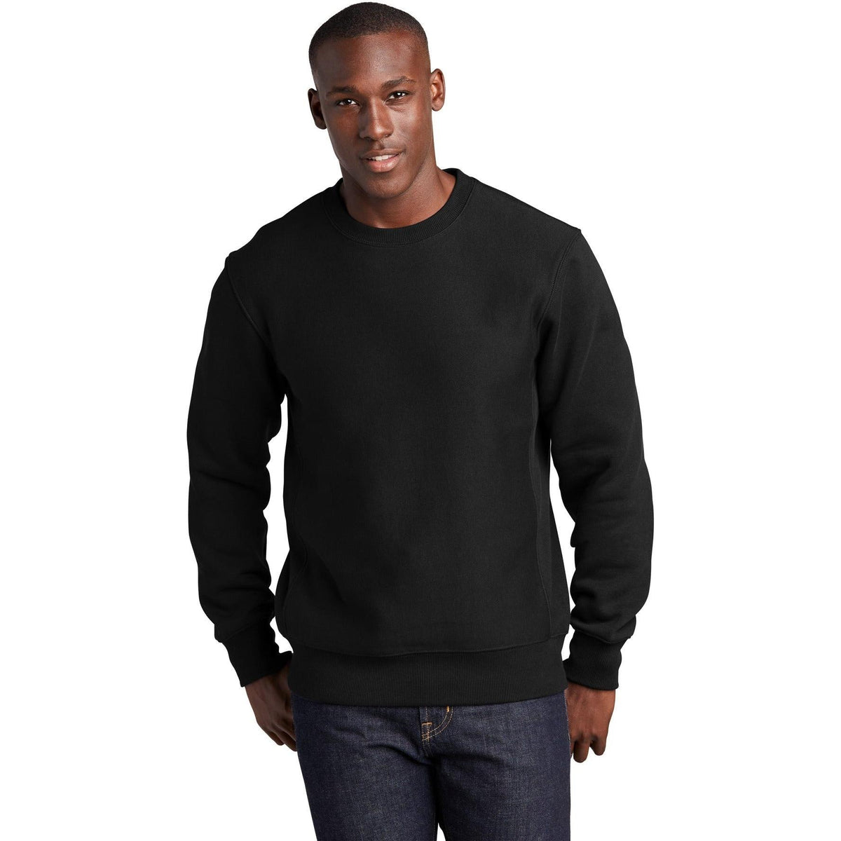 logo-left Sport-Tek Super Heavyweight Crewneck-Crewnecks-Sport-Tek-Black-XS-Thread Logic