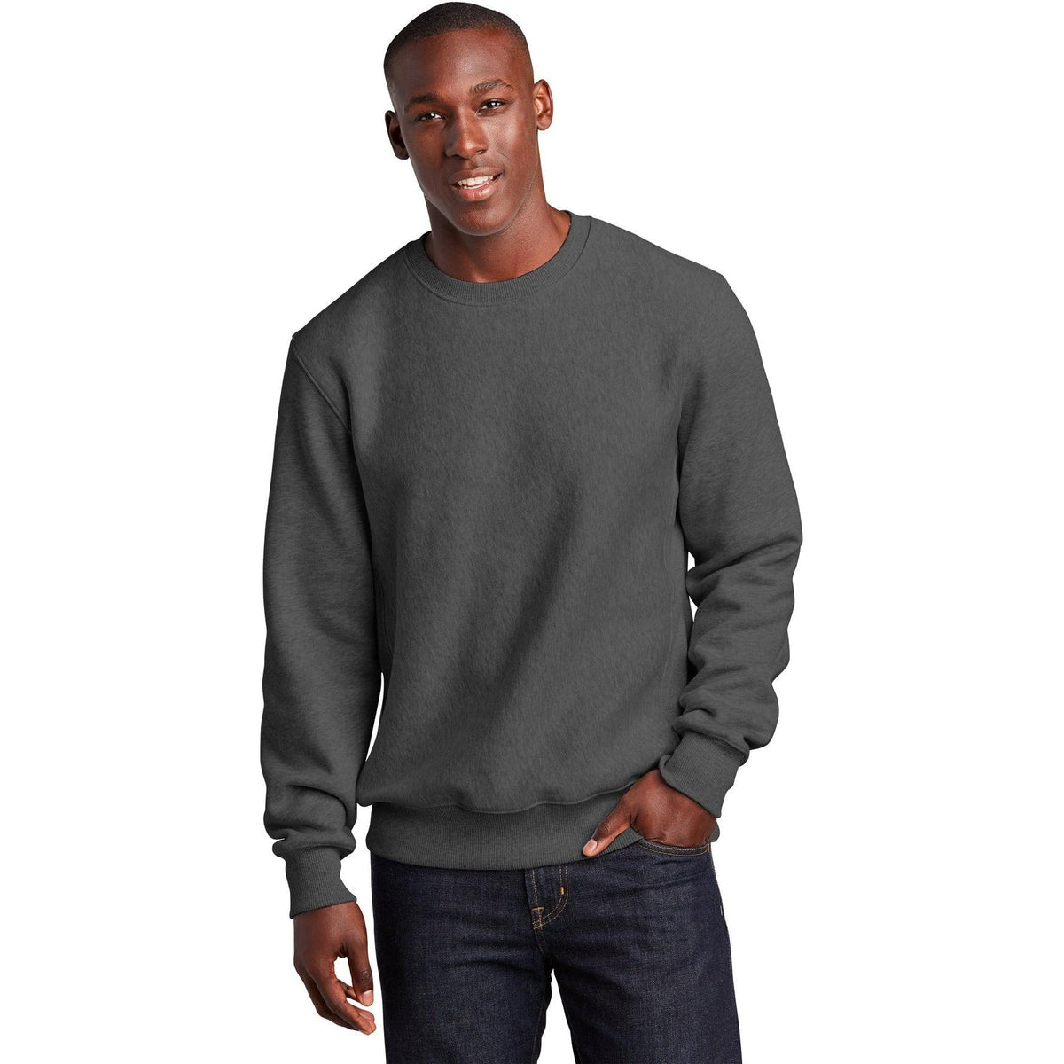 logo-left Sport-Tek Super Heavyweight Crewneck-Crewnecks-Sport-Tek-Graphite Heather-XS-Thread Logic