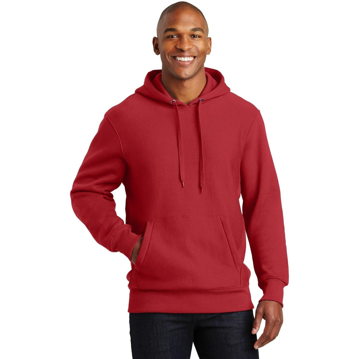 logo-left Sport-Tek Super Heavyweight Hooded Sweatshirt-Hoodies-Sport-Tek-Red-S-Thread Logic